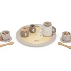 Label Label houten thee set Beigebrown