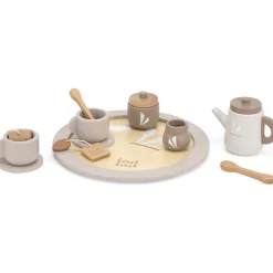 Label Label houten thee set Beigebrown