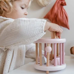 Label Label houten vormenstoof Pink