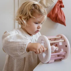 Label Label houten vormenstoof Pink