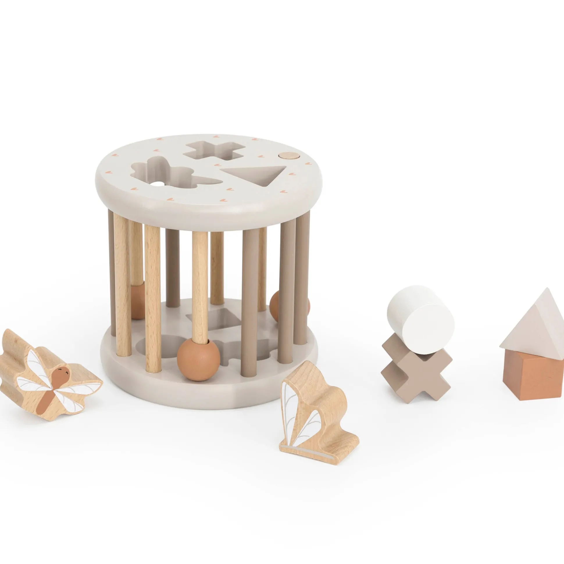 Label Label houten vormenstoof Beigebrown