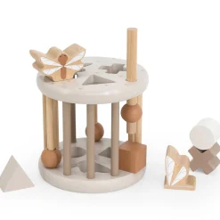 Label Label houten vormenstoof Beigebrown