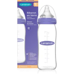 Lansinoh drinkfles Natural Wave glas 240ml naturel