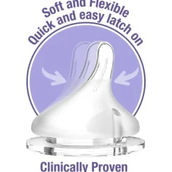 Lansinoh Natural Wave flesspeen Medium 2 stuks naturel