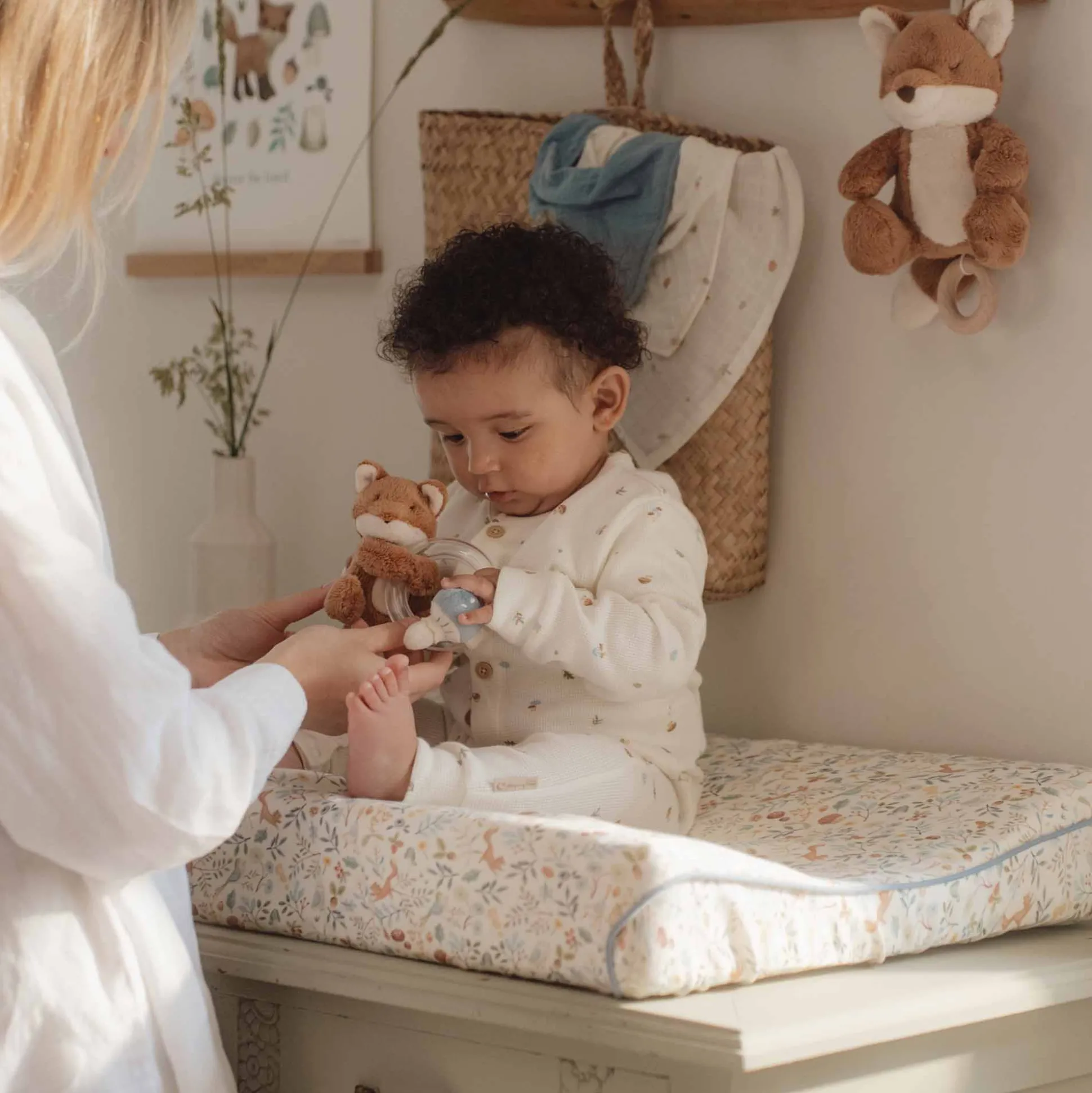 Little Dutch aankleedkussenhoes forest wonders wit