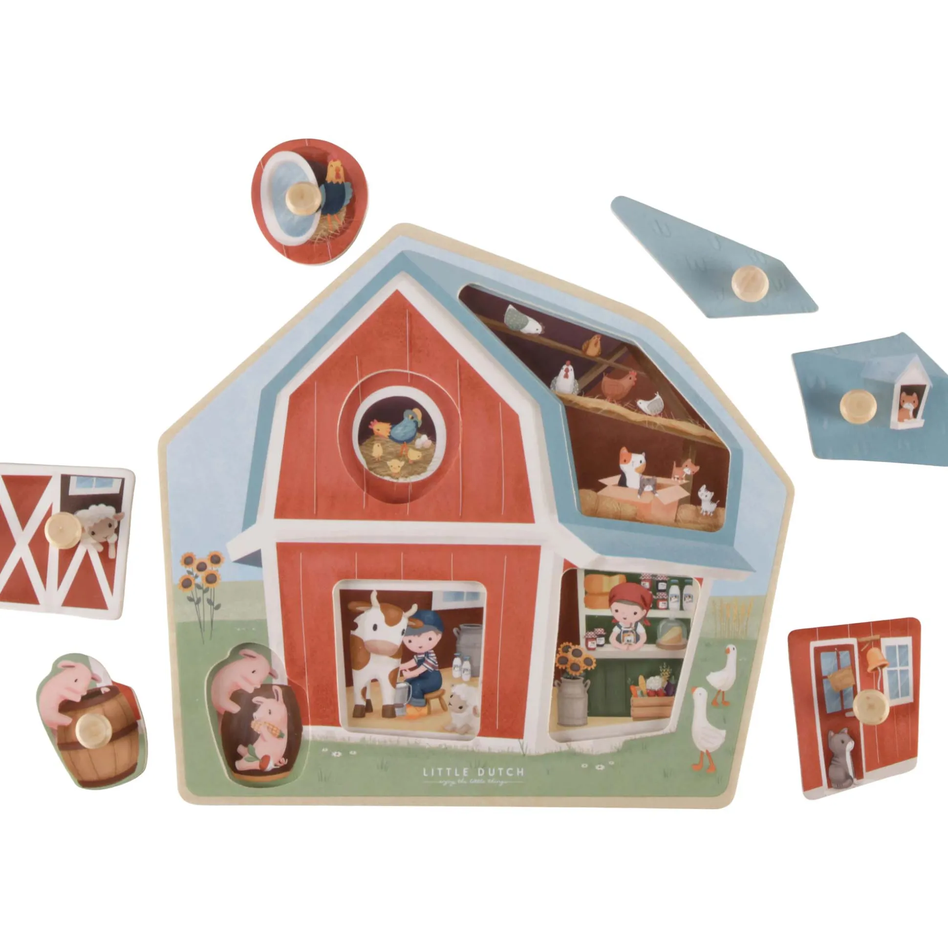 Little Dutch houten puzzel Little Farm Multi
