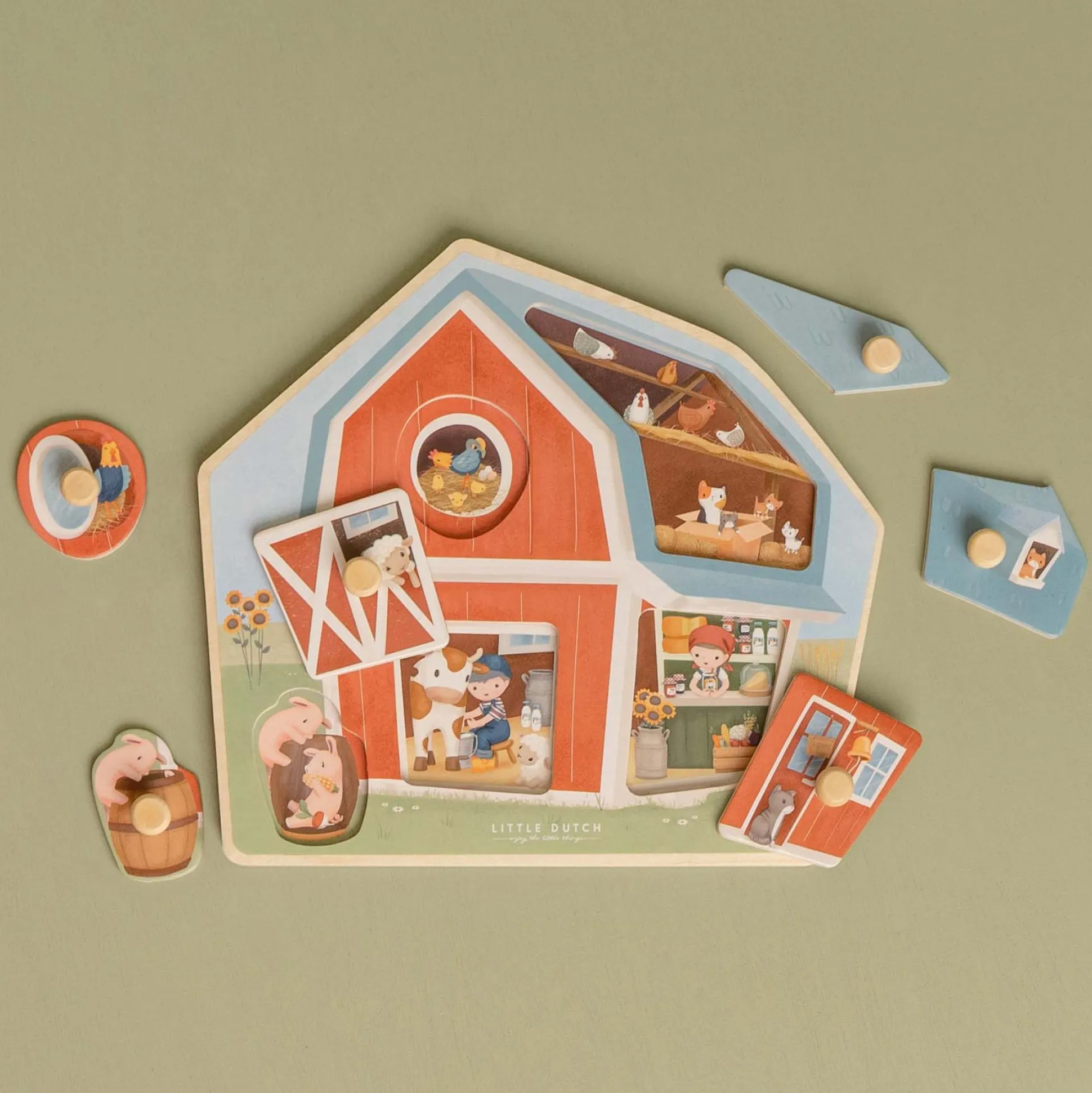 Little Dutch houten puzzel Little Farm Multi
