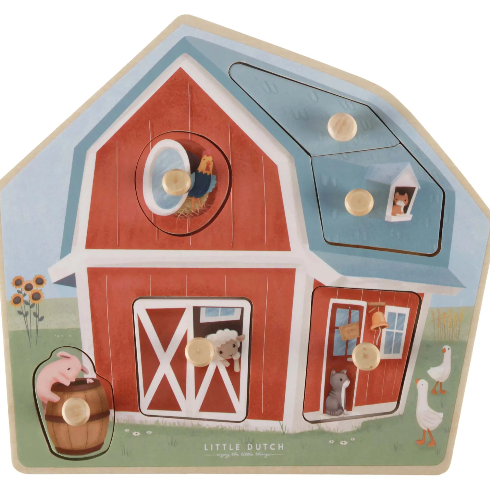 Little Dutch houten puzzel Little Farm Multi