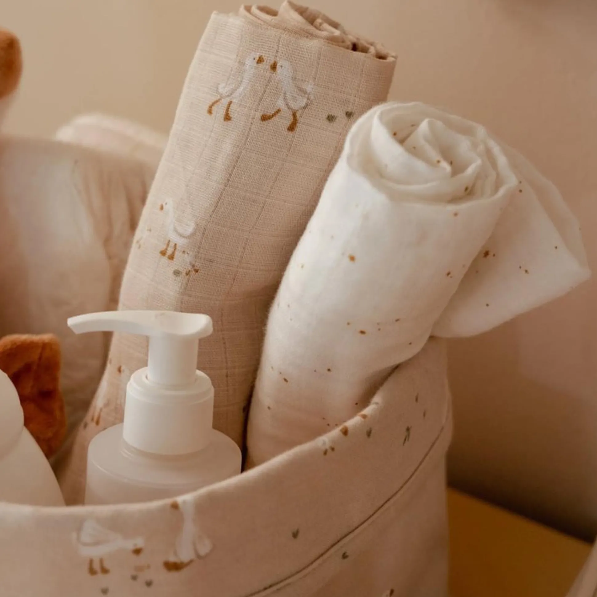 Little Dutch hydrofiel luiers 2 stuks Little Goose beige