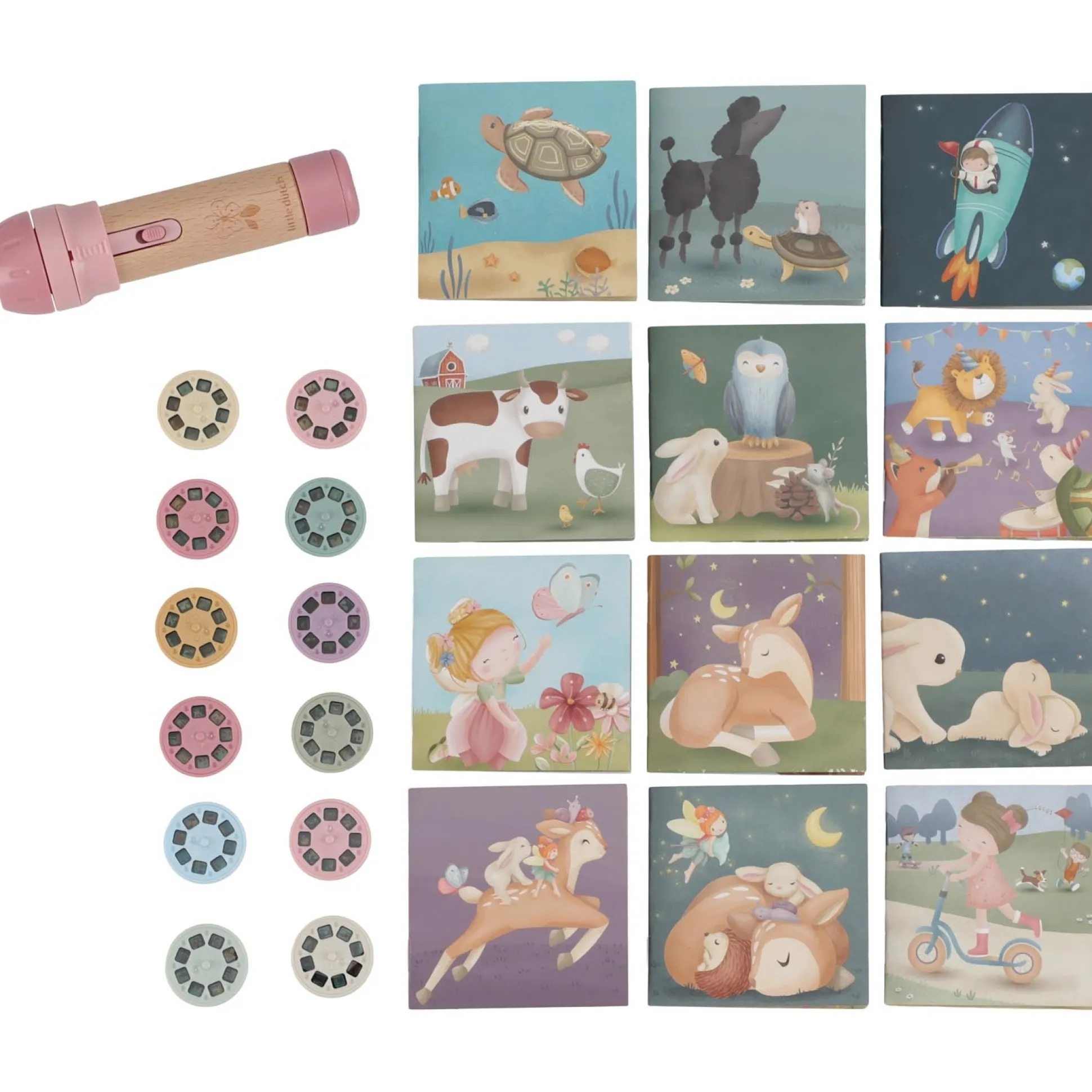 Little Dutch verhalen projector zaklamp Pink