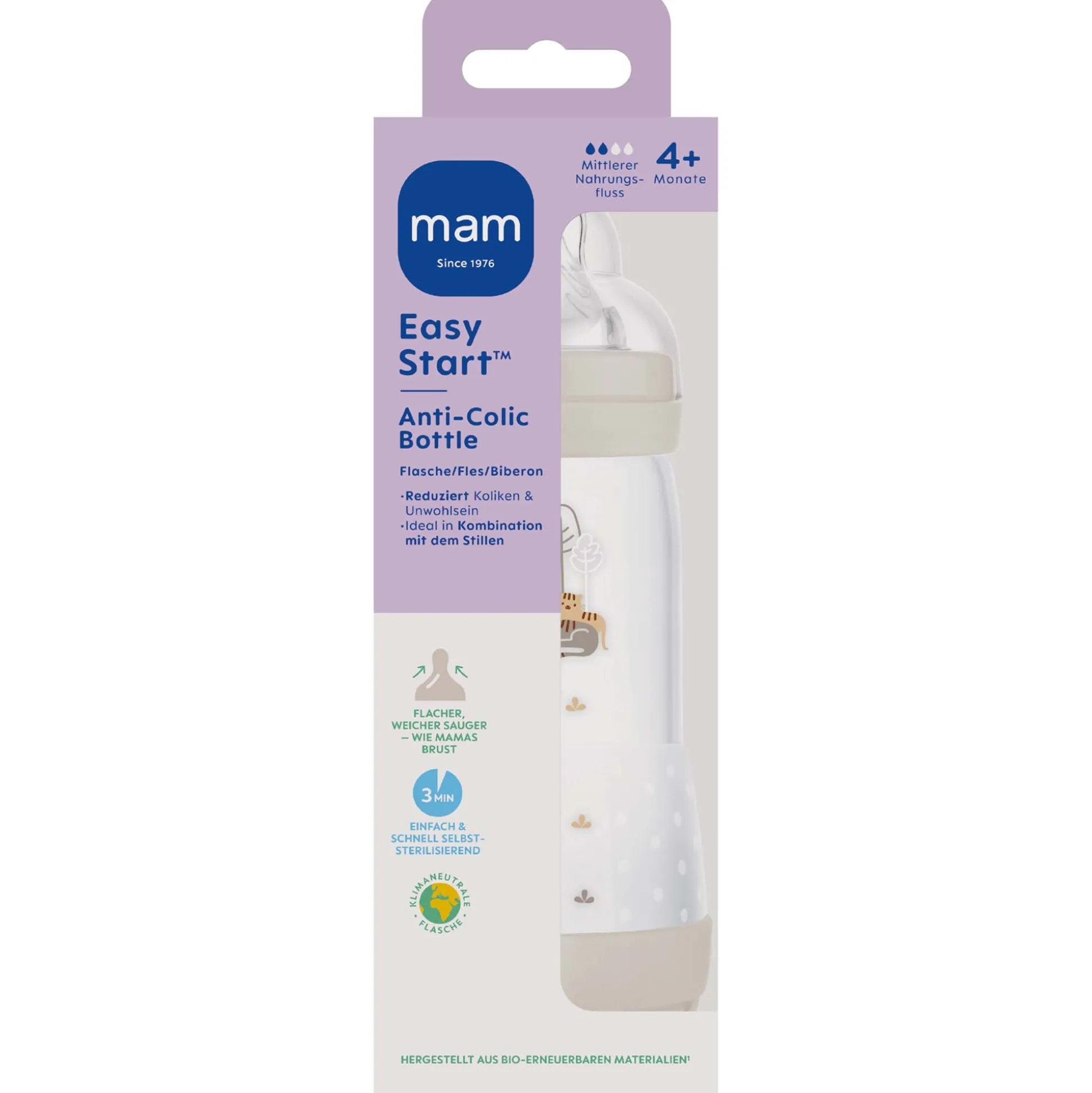 MAM fles anti-colic 320ml beige