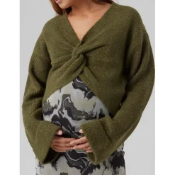 Mamalicious zwangerschapstrui lange mouwen effen groen