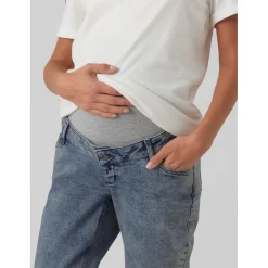 Mamalicious zwangerschapsjeans lang effen blauw