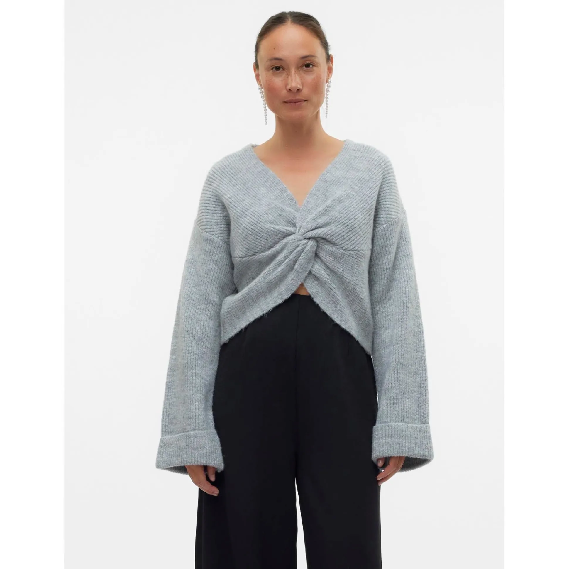 Mamalicious zwangerschapstrui lange mouwen effen grijs