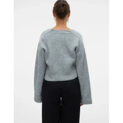 Mamalicious zwangerschapstrui lange mouwen effen grijs