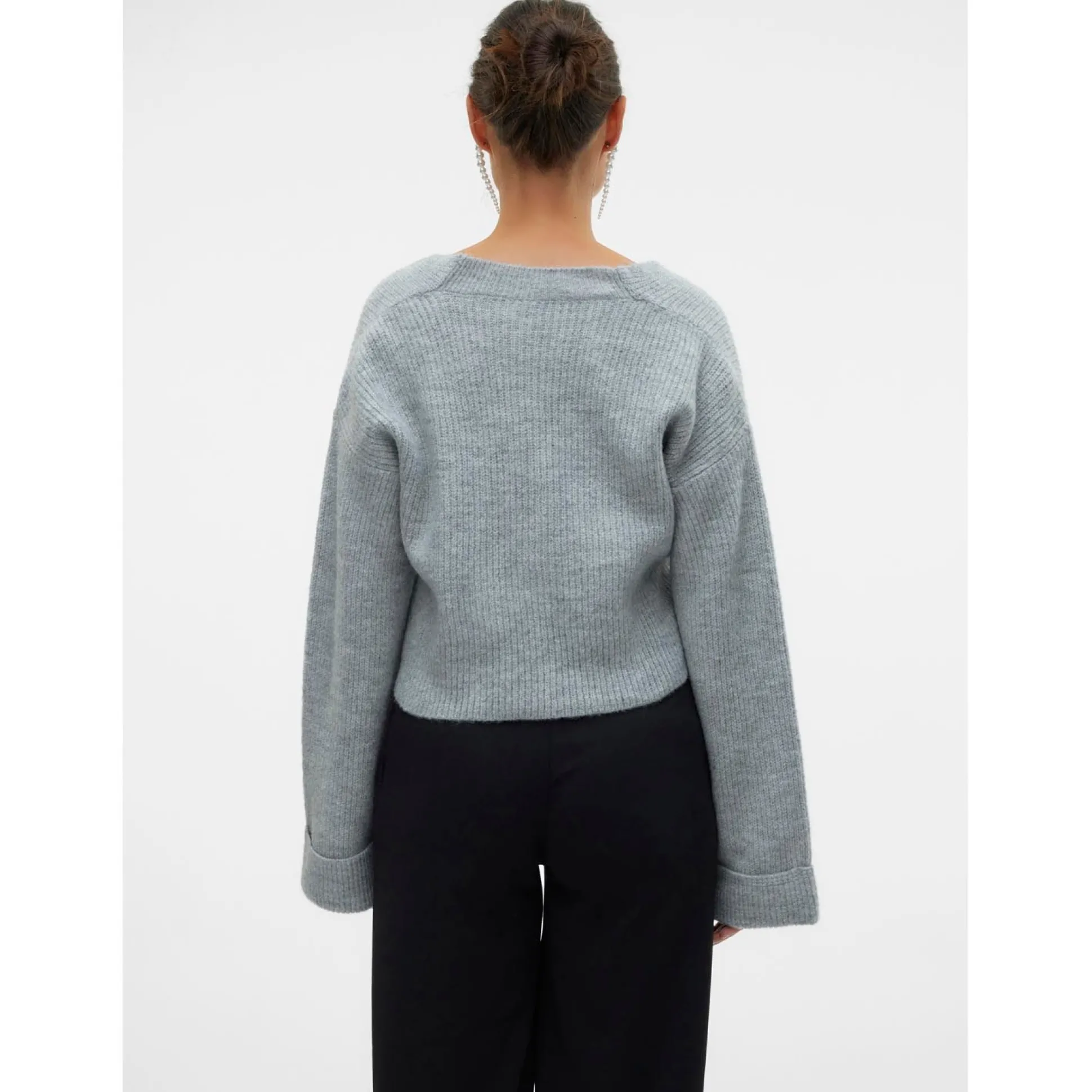 Mamalicious zwangerschapstrui lange mouwen effen grijs