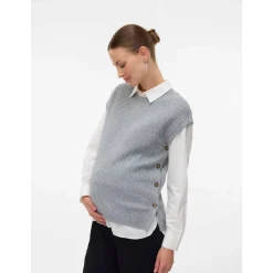 Mamalicious zwangerschapstrui mouwloos effen grijs