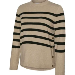 Mamalicious zwangerschapstrui lange mouwen strepen beige