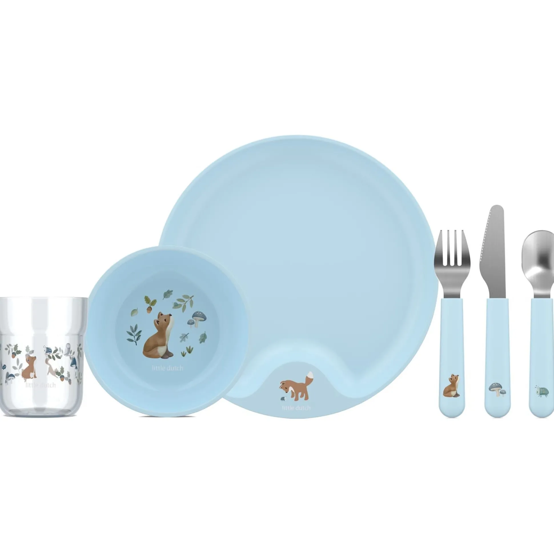 Mepal kinderservies 6-delig Forest Friends blauw