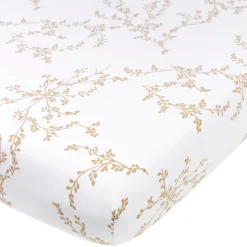 Meyco junior hoeslaken branches wit