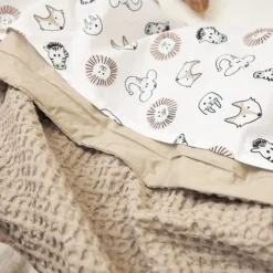 Meyco ledikantdeken wafel beige