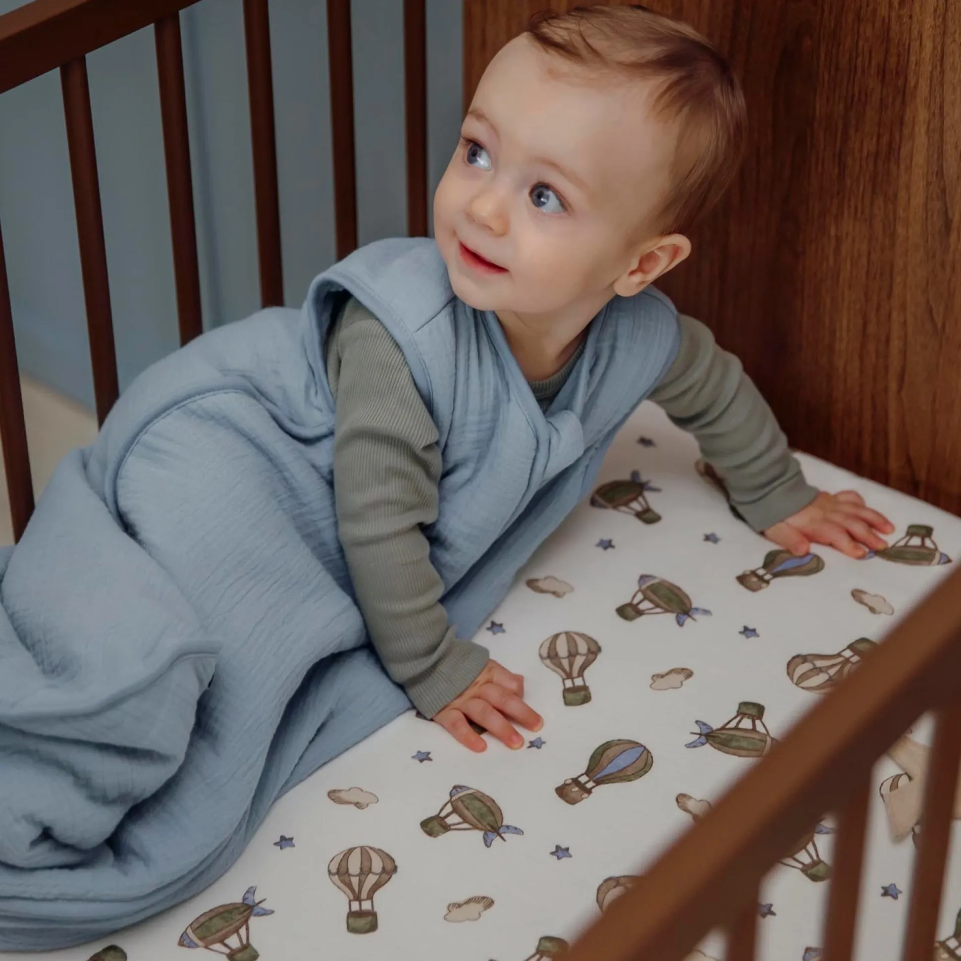 Meyco ledikanthoeslaken air balloons wit