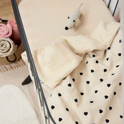 Meyco wiegdeken sweet hearts beige
