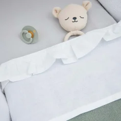 Meyco wieglaken ruffle wit