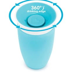 Munchkin drinkbeker Miracle 360 graden - 296 ml 12+ maanden blauw
