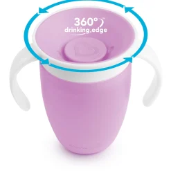 Munchkin drinkbeker miracle 360 graden 207ml 6+ maanden paars