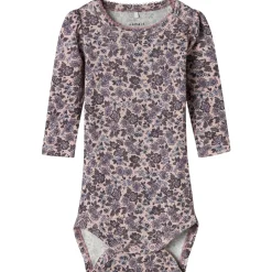 Name it baby body lange mouwen bloemen paars