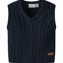 Name It baby trui mouwloos effen blauw