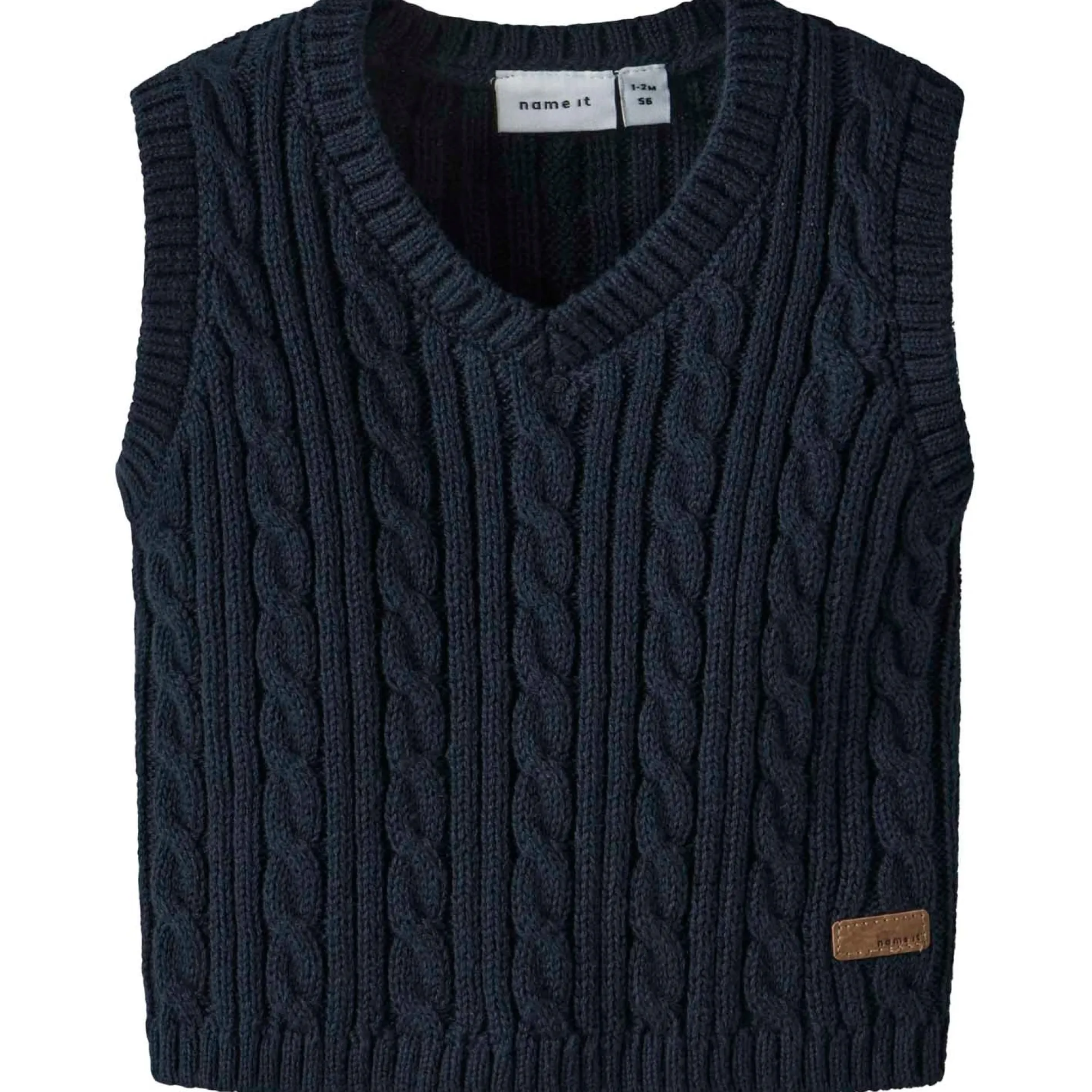 Name It baby trui mouwloos effen blauw