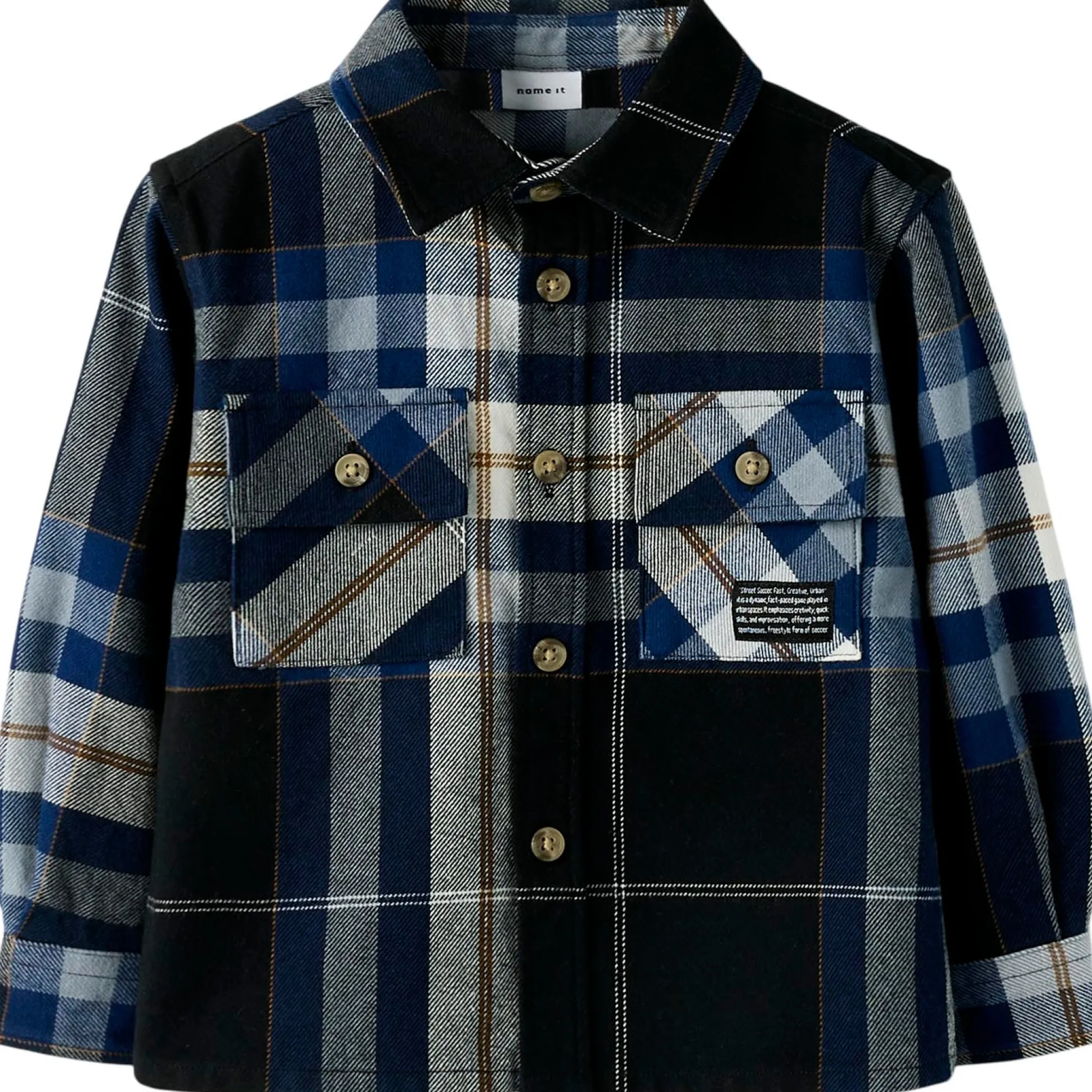 Name It peuter blouse lange mouwen ruit blauw