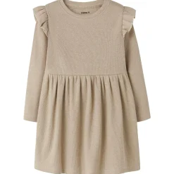 Name it peuter jurk lange mouwen effen goud
