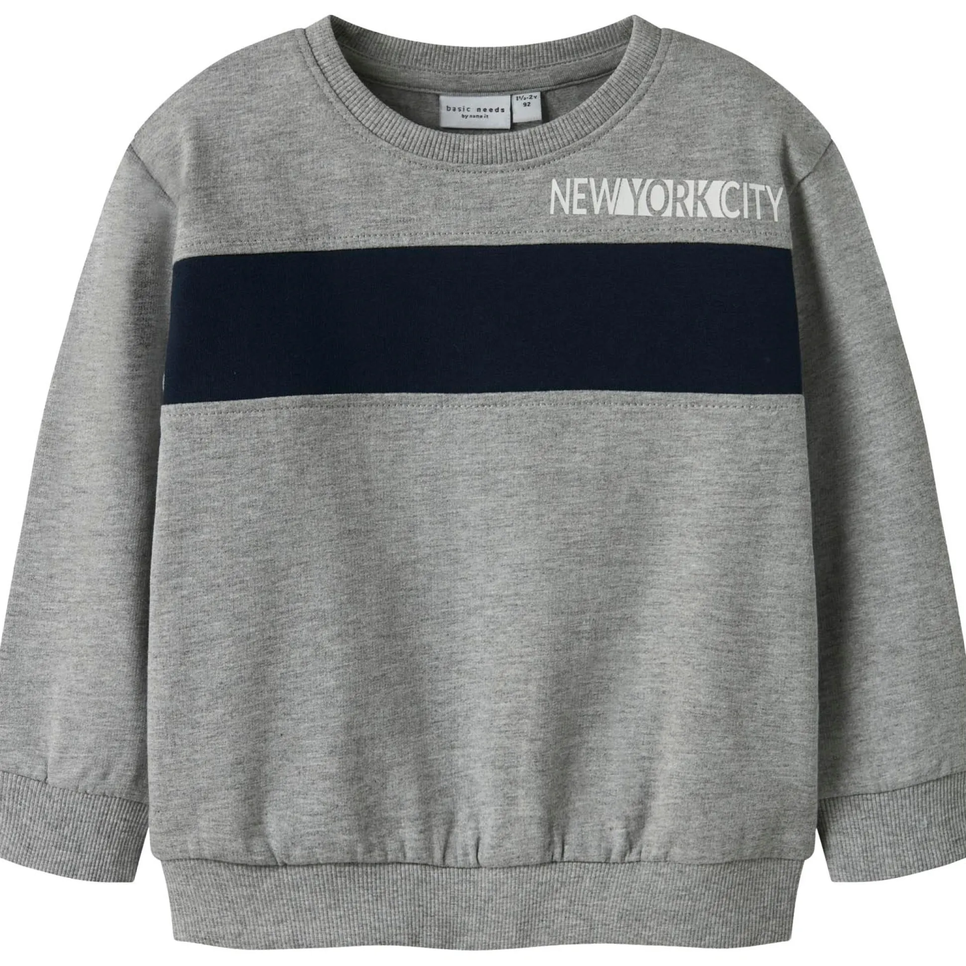 Name it peuter sweater lange mouwen grijs