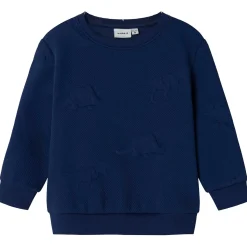 Name it peuter sweater lange mouwen effen blauw