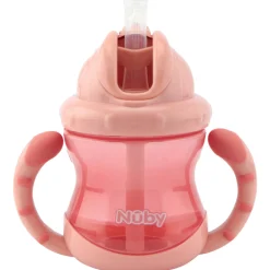Nûby Flip It antilekbeker met handvat 12M+ roze