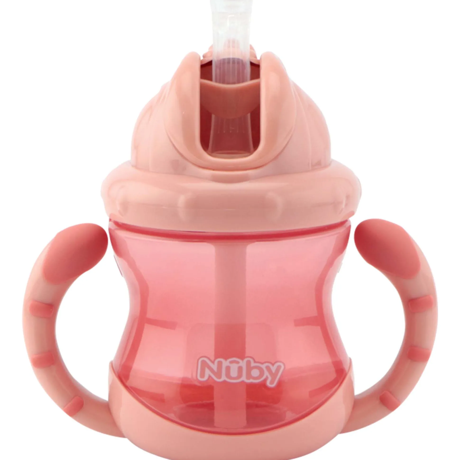 Nûby Flip It antilekbeker met handvat 12M+ roze