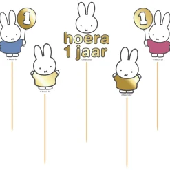 Nijntje hoera 1 jaar taart decoratie Multi