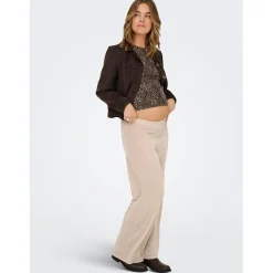 ONLY zwangerschaps T-shirt lange mouwen dierenprint bruin