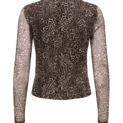 ONLY zwangerschaps T-shirt lange mouwen dierenprint bruin