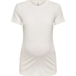 ONLY zwangerschaps T-shirt korte mouwen effen wit