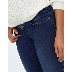 ONLY zwangerschapsjeans lang effen blauw
