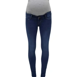 ONLY zwangerschapsjeans lang effen blauw