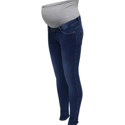 ONLY zwangerschapsjeans lang effen blauw