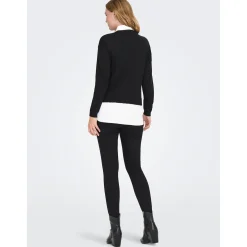 ONLY zwangerschapstrui lange mouwen effen zwart