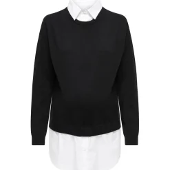 ONLY zwangerschapstrui lange mouwen effen zwart