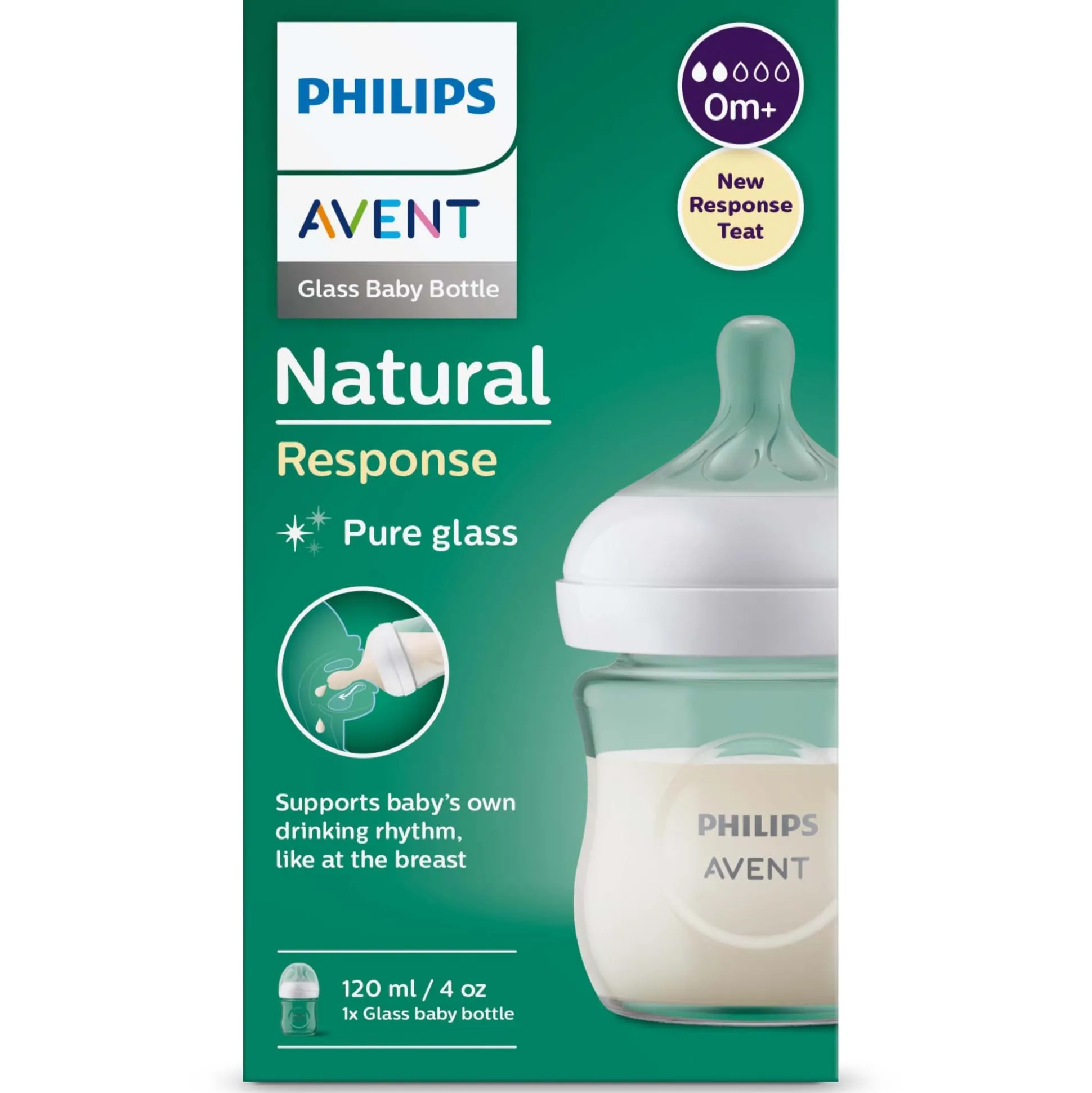 Philips Avent Natural glazen fles 120ML transparant