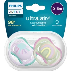 Philips Avent Ultra Air fopspeen 0-6 mnd 2-pack Purple Shade